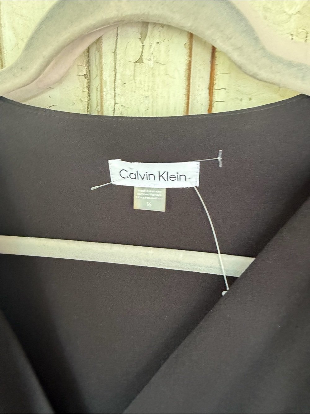 NWT Calvin Klein Black Sleeveless Belted Double-Breasted Midi Dress size 16 - Picture 4 of 5
